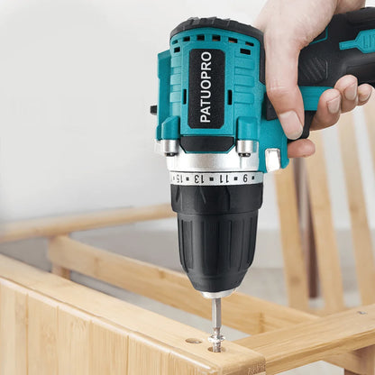 10mm Brushless Electric Drill Cordless Handheld Drill Screwdriver 2 Speed 23 Torque Setting Fit Makita 18V Battery (No Battery)