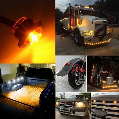 10PCS 24V LED Side Marker Indicator Lights Truck Warning Tail Light Trailer Lorry Car External Clearance Turn Signal Lamp