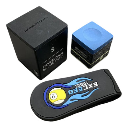 Professional Pool Billiards Accessories Rubber Magnetic Billiard Chalk Holder Portable Chalk Leather Clip Powder Holder Bag