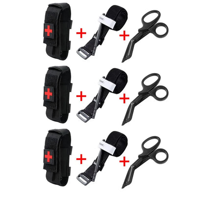 Emergency Tourniquet Tactical Emergency Strap Single Handed Medical First Aid Equipment for Hiking Camping Travel Outdoor Sports