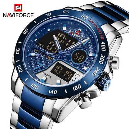 NAVIFORCE Luxury Brand Men's Wrist Watch Military Digital Sport Watches For Men Steel Strap Quartz Clock Male Relogio Masculino