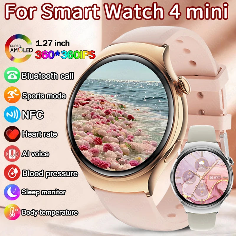 New GPS NFC Bluetooth Call Smartwatch, Women Watch, 4 mini Sports Track, Heart Rate Oximetry Monitoring Health Smartwatch For Woman