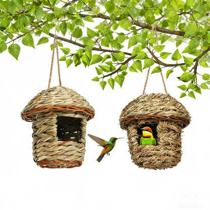Outdoor Ecological Handmade Straw Parrot Bird Nest Creative Birdcage Ornament Supplies Garden Decoration Birdhouse Pastoral Style