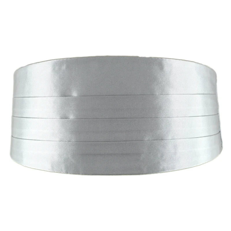 Cummerbunds Man Black Satin Elastic Bellyband Tuxedos Suits Fashion Gentlemen Cummerbund Wedding Party Shirts Suits Accessories