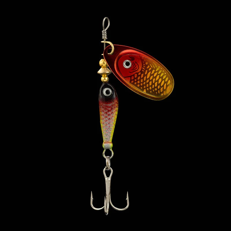 Rotating Metal Spinner Fishing Lures 9.1g 7cm Rotating Sequin Artificial Hard Baits Crap Bass Pike Treble Hook Fishing Tackle