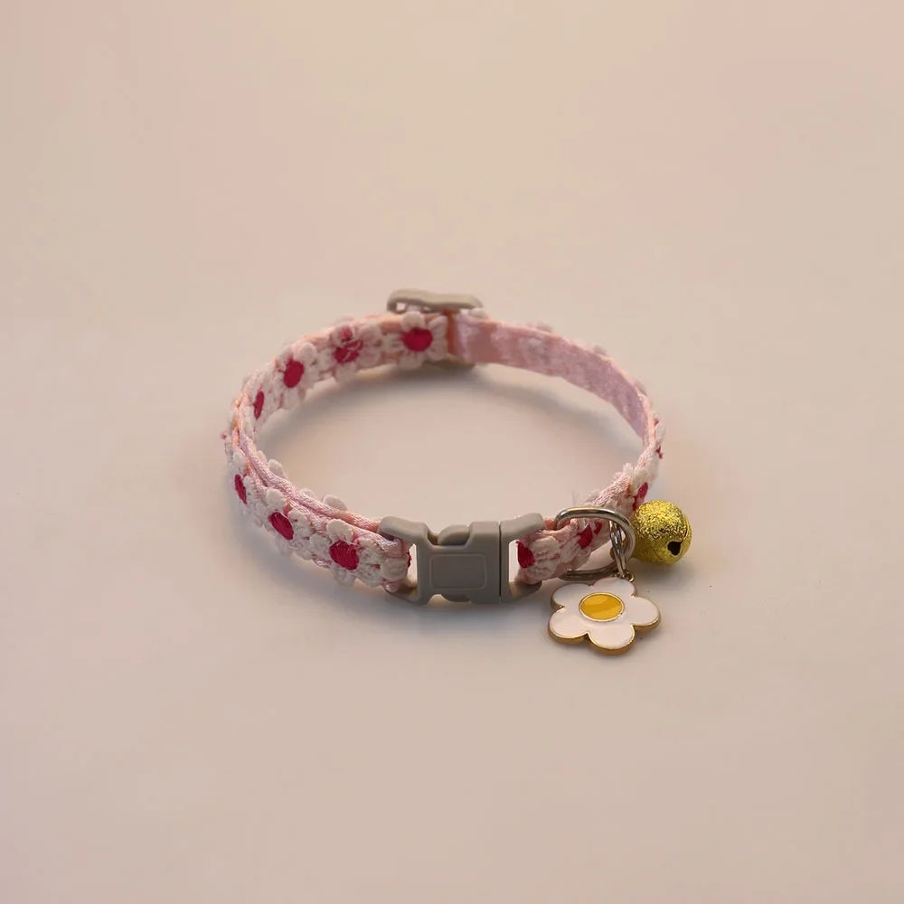 1Piece Adjustable Cat Collar With Pendant Lace Pet Collar Suitable For Small Cats and Dogs Cat Collar Personalized Accessories