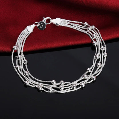 Fashion charm 925 Sterling Silver Bracelet for man woman, Twisted rope chain fine jewelry, Wedding party Christmas gift
