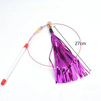 Interactive Cat Toy Hands-Free Cat Stick Playing Kitten Playing Teaser Wand Toy Suction Cup Bird/Feather Cat Wand Pet Supplies