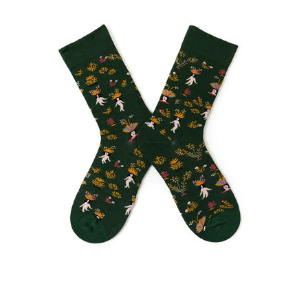 New cotton socks high-quality men's and women's British style casual Harajuku fashion novelty literary couple sexy socks