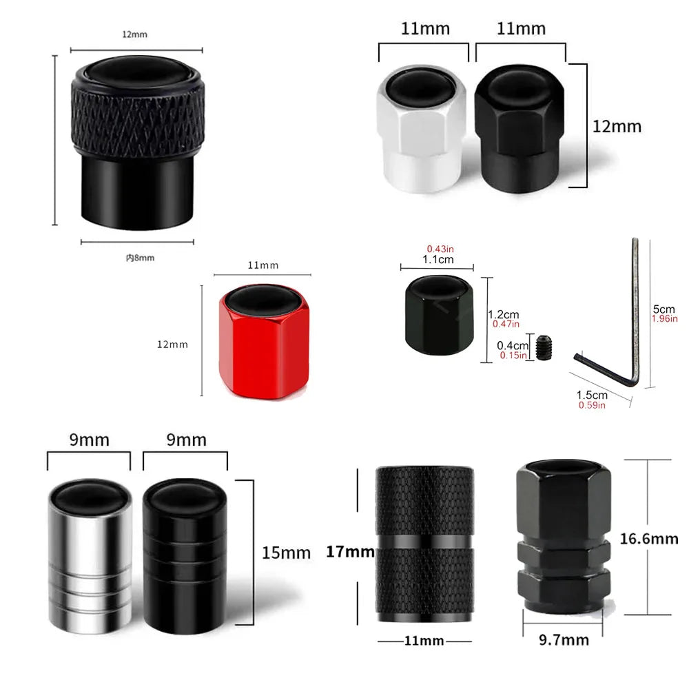 4Pcs Car Wheel Tire Valve Caps Air Stem Covers For N Line Sonata Tucson Azera Elantra Veloster Kona Santa Accessories