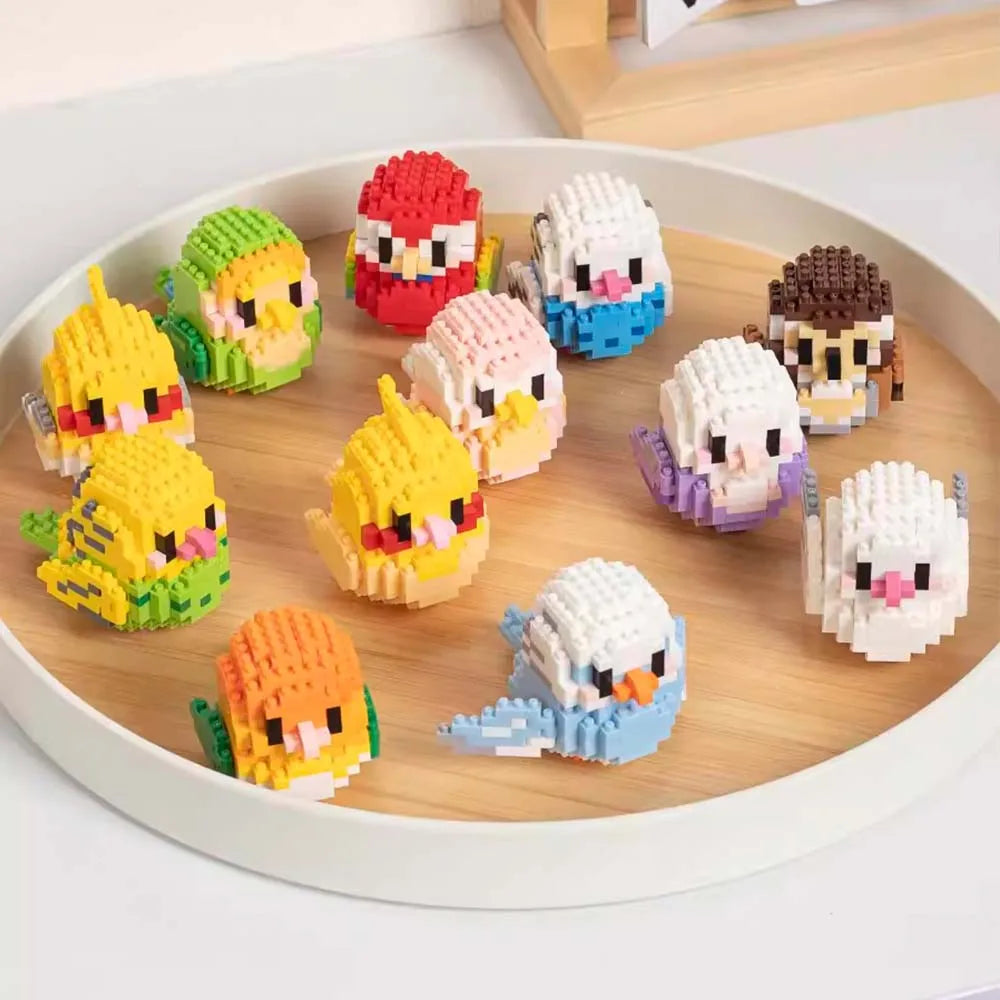 Moe Bird Series Building Block Toys Assembly, Tabletop Ornaments, Children's Educational Toys, Suitable for Boys and Girls, Christmas Gift