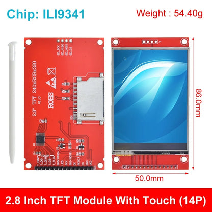 TZT 240x320 2.8" SPI TFT LCD Touch Panel Serial Port Module ILI9341 / ST7789V 2.8 Inch SPI Serial Display With/Without Touch