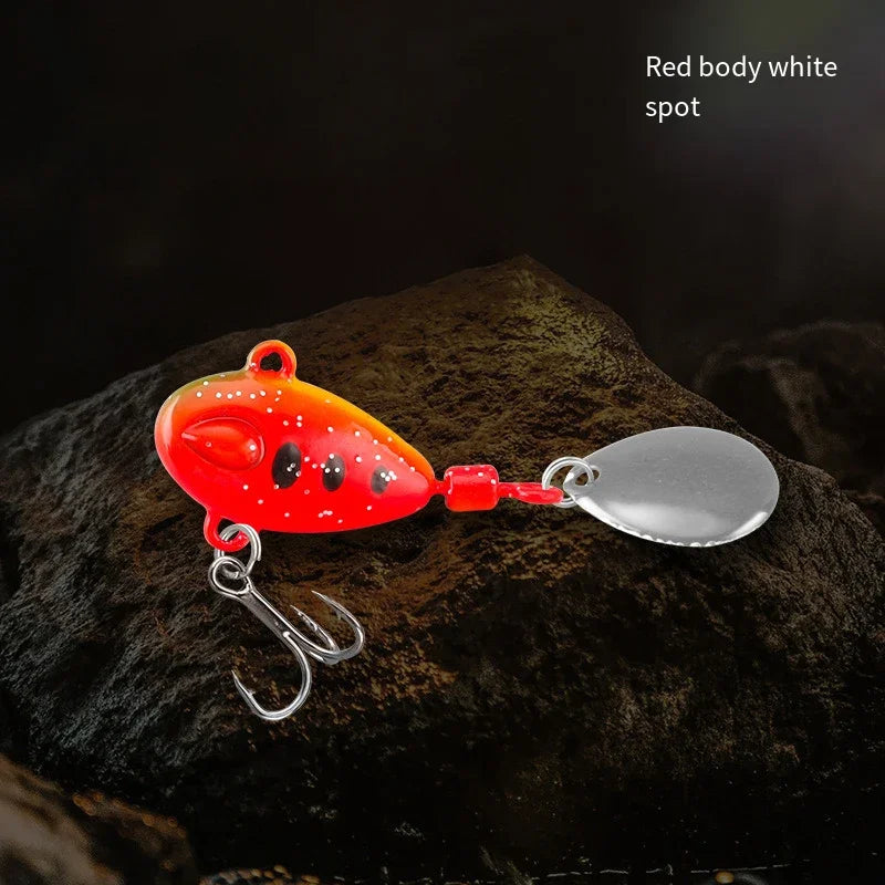 Spoon Spinner Bait Sinking Wobblers Baits Metal Jig VIB Lure Rotating Sequin Tail Lures Far Casting Fishing Baits for Sea Bass