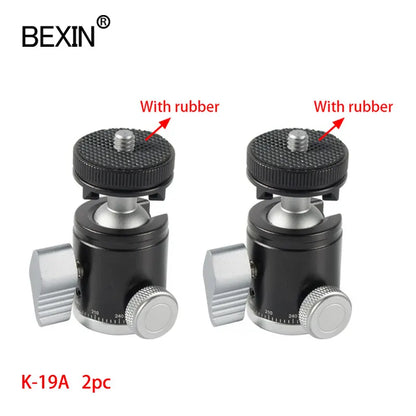Mini Cold Shoe Ball Head, Dual Use 1/4 Screw Cold Shoe Aluminum Alloy Ball Head for Camera Phone Speedlite Tripod Selfie Stick, BEXIN K19