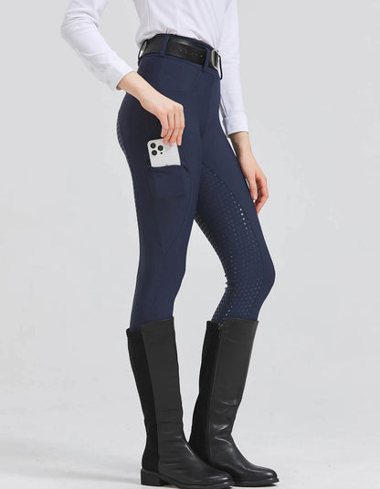 Pantalones profesionales de equitación de silicona antideslizantes de secado rápido y ajustados para exámenes ecuestres