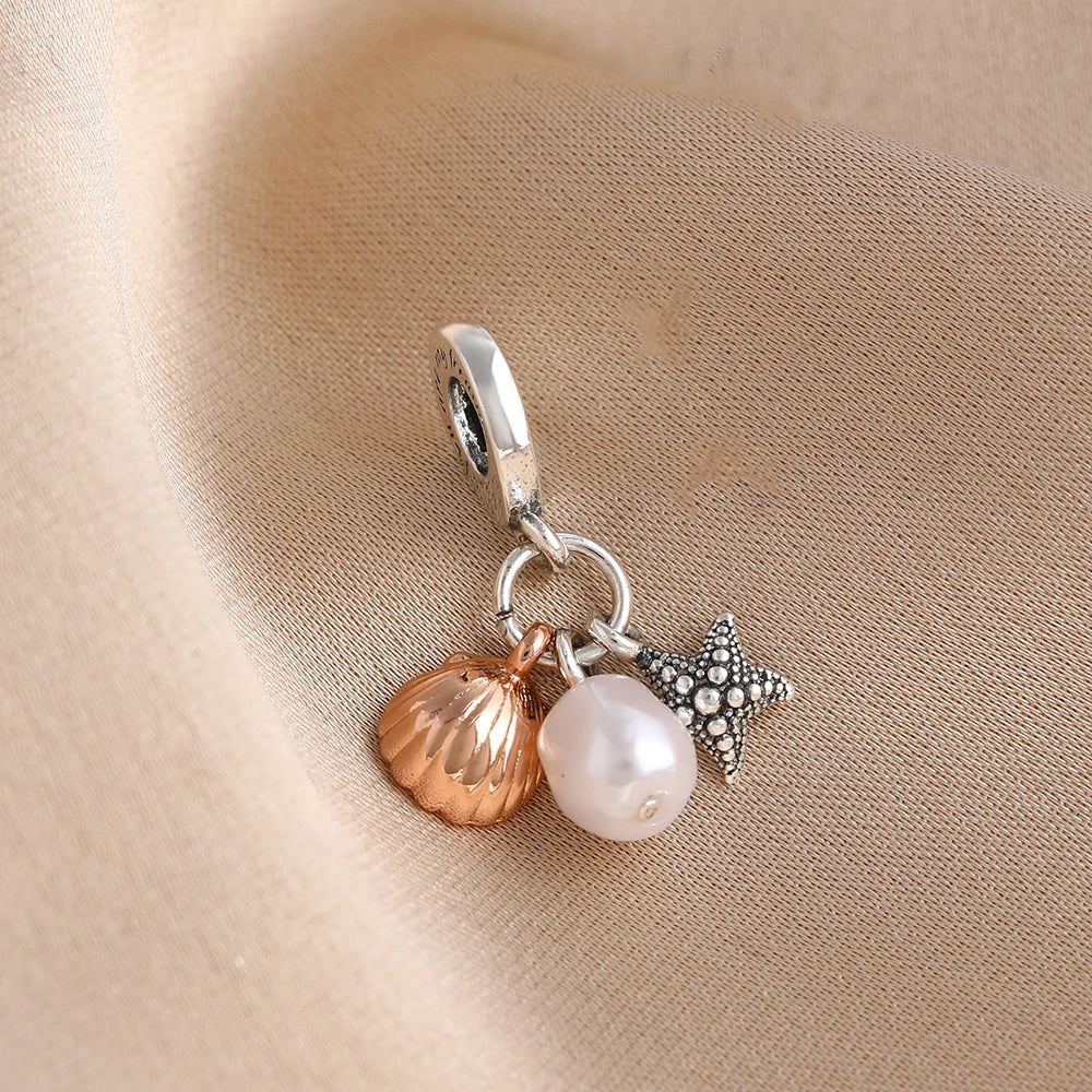New 925 Silver Octopus crab Charm Bead Sea turtle starfish Seahorse dolphin Pendant Fit Original Bracelet Women DIY Jewelry Gift