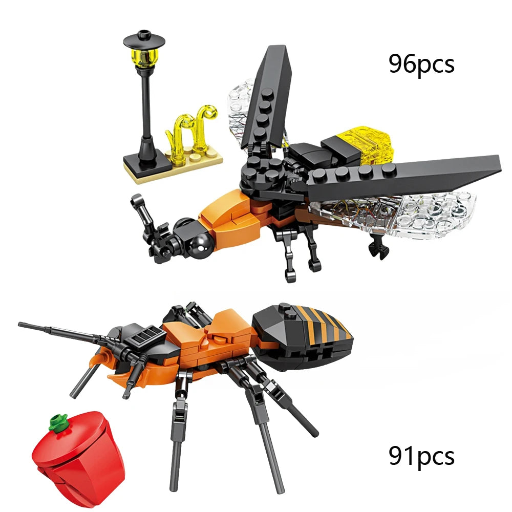 Ladybug Insects Building Blocks Toys Set - Long-Lasting Play for Kids, Great Collectible Models Dragonfly Mantis Housefly & More