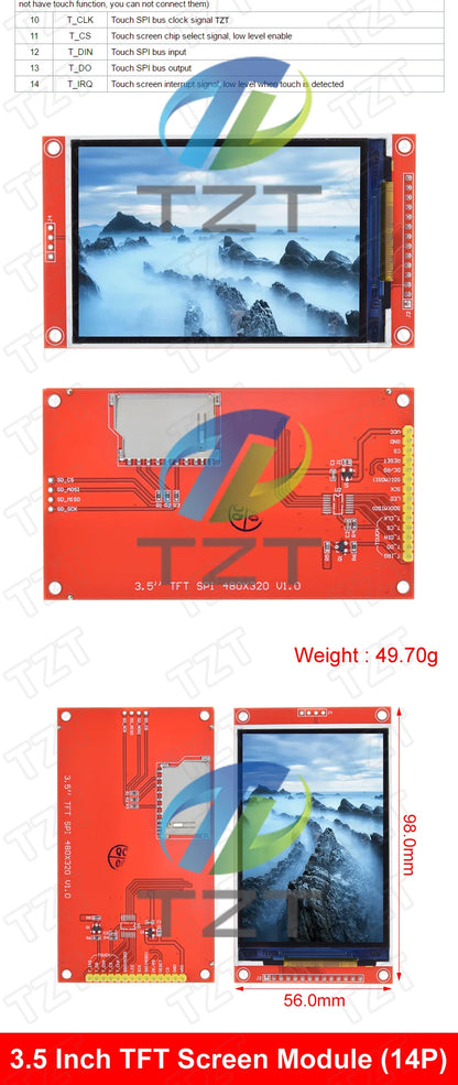 TFT Display, 0.96/1.3/1.44/1.8/2.4/2.8/3.5 Inch TFT Full Color Screen LCD Module, ST7735 ILI9341 Driver Interface SPI for Arduino