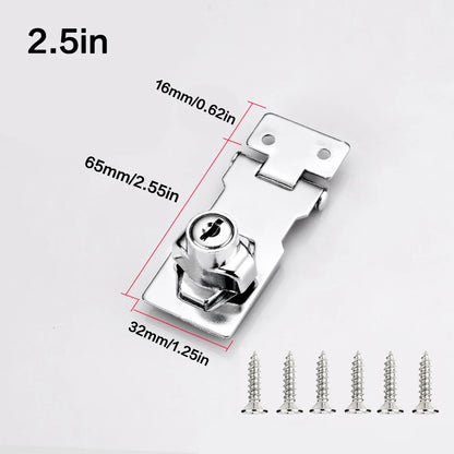 Locking Hasp Heavy Duty Locking Hasp Staple With Keys Padlock Cupboard Shed Garage Lock Office Cabinet Security Lock Hardware