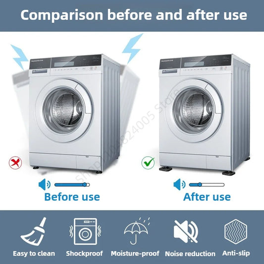 New 4/8Pcs Anti Vibration Washing Machine Feet Pad Anti Slip Silent Universal Washing Machine Refrigerator Furniture Foot Pads