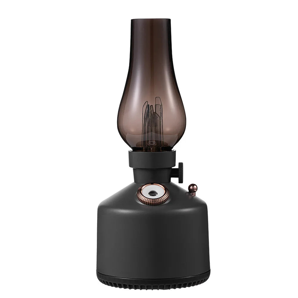 Nuevo humidificador de aire con lámpara retro de vela, difusor de aroma inalámbrico, aceite esencial recargable, 7 luces de colores, niebla fría para el hogar