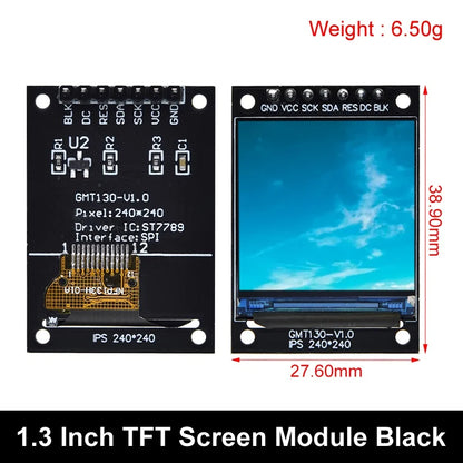 TFT Display 0.96 / 1.3 inch IPS 7P SPI HD 65K Full Color LCD Module ST7735 / ST7789 Drive IC 80*160 240*240 (Not OLED)