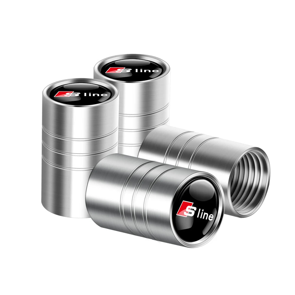 Tapas de válvula de neumático para coche con logotipo, accesorios para Audi Sline RS S TT A1 A2 A3 A4 A5 A6 A7 A8 8P B6 B7 B8 C5 C6