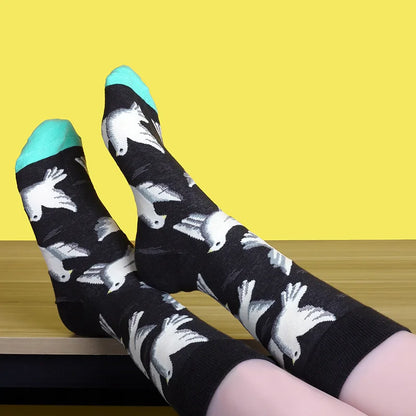 New cotton socks high-quality men's and women's British style casual Harajuku fashion novelty literary couple sexy socks