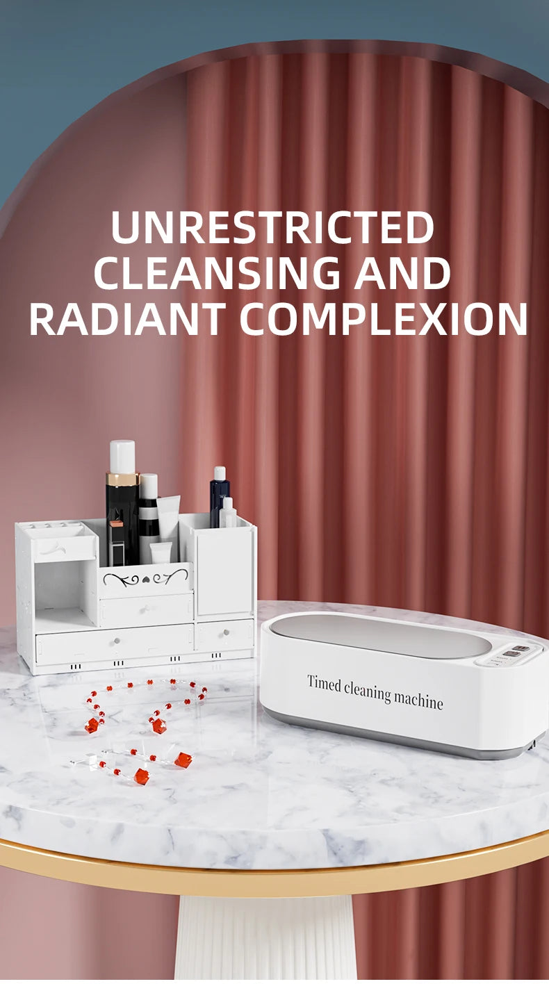 Ultrasonic Glasses Cleaner, 50KHz Contact Lens Cleaner, Household Timer Jewelry Toothbrush Cleaner, Brush Dentures, New MIJIA