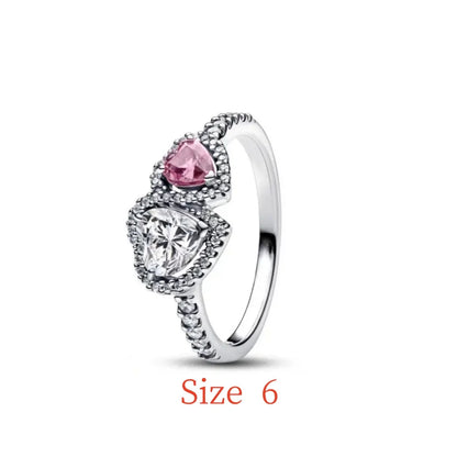 New 925 Silver bow Heart-shaped Ring Necklace Suitable for Valentine's Day,Holiday Gifts for Women DIY High-end ,Fashion Jewelry