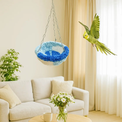 Bird Bed Hideout Warm Bird Hanging Hammock Thicken Bite Resistant Parrot Cotton Nest Comfortable Soft Bird Cage Swing Bird Cage