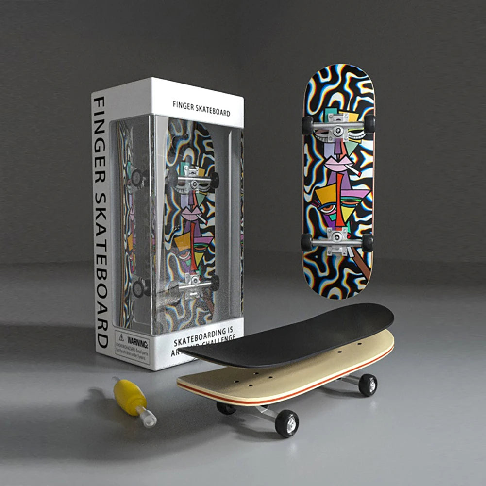 Professional Mini Wooden Skateboard Fingerboard Set Finger Scooter Finger Skate Board Maple Wood Kid Tabletop Toys for Boys