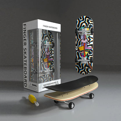 Professional Mini Wooden Skateboard Fingerboard Set Finger Scooter Finger Skate Board Maple Wood Kid Tabletop Toys for Boys