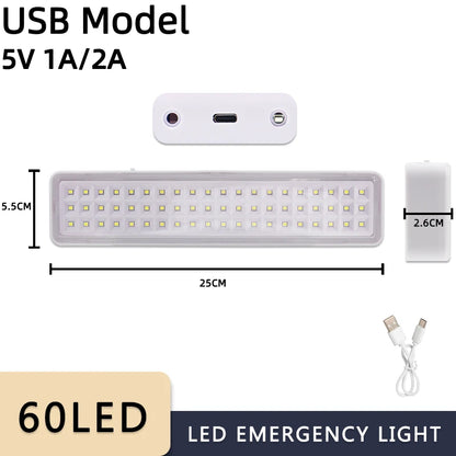 60-LED Emergency Fire Fighting Lamp, Portable Emergency Evacuation Light, Wall-mounted Smart Home LED Bulb, Dimmable Camping Lights