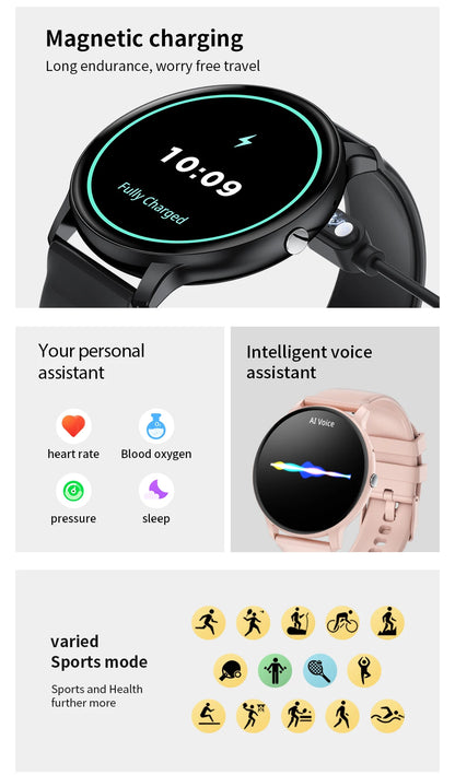 Bluetooth Call Smart Watch Women Custom Dial Watches Men Sports Fitness Tracker Heart Rate Smartwatch For Android iOS