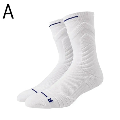 Bullfight 2.0 Men's High-top Sports Towel Basketball Socks, Bottom Practical Professional Long-tube Mid-tube Elite Thick Running Socks