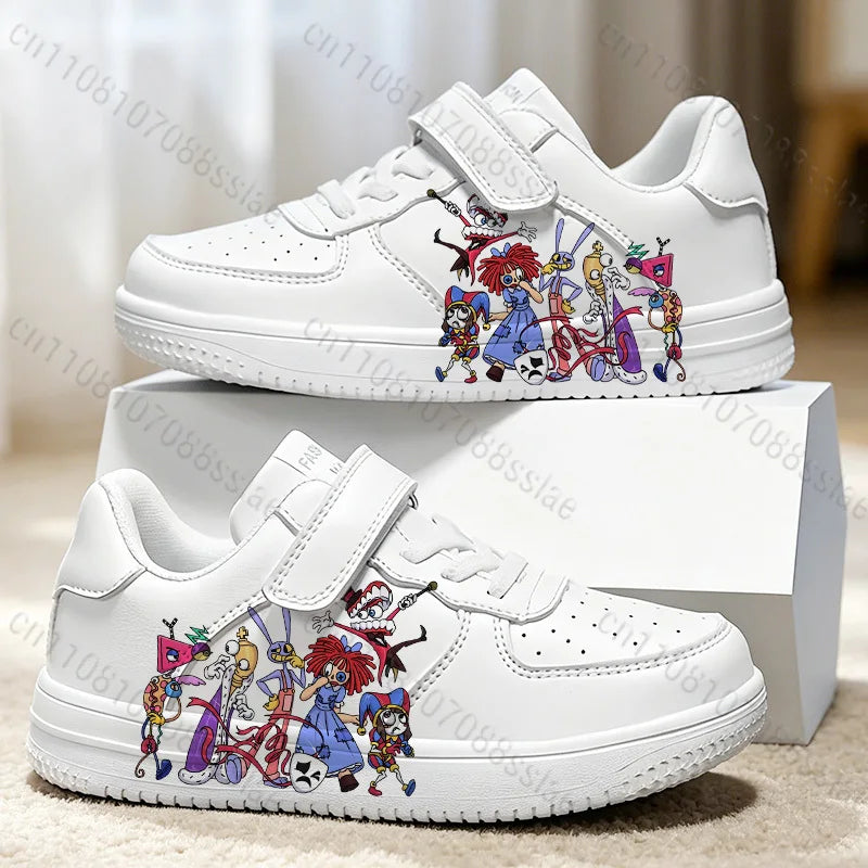 Amazing Digital Circus Pattern Girls Boys Teenager Student Kids Comfortable Non-slip White Lovely Print Casual Sneakers Gift