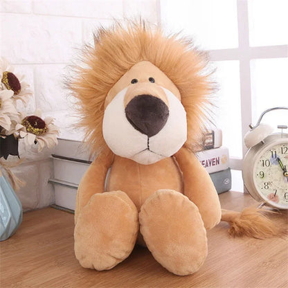 Stuffed Plush Animal Toys Soft Dolls Jungle Lion Elephant Tiger Dog Fox Monkey Deer Children Gift Kawaii Baby Kids Hobby Toys