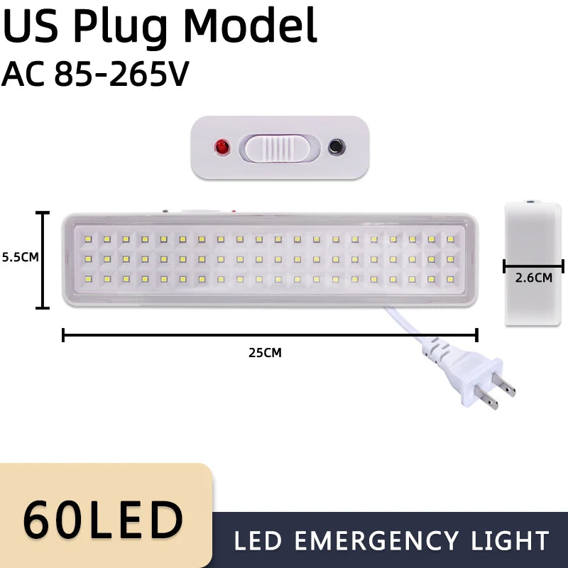 60-LED Emergency Fire Fighting Lamp, Portable Emergency Evacuation Light, Wall-mounted Smart Home LED Bulb, Dimmable Camping Lights