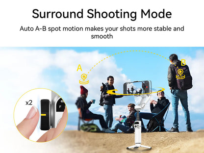AOCHUAN Smart X2 Handheld Gimbal 3-Axis Stabilizer Built-in 20cm Extension Rod LED Display Phone Holder for iPhone Smartphone