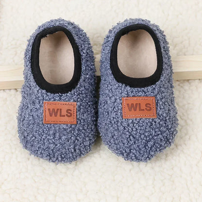 Autumn Winter Warm Baby Slippers, Toddler Plush Floor Sock Shoes, Boys Girls Soft Anti-slip Walking Shoes, Indoor Home Kids Socks