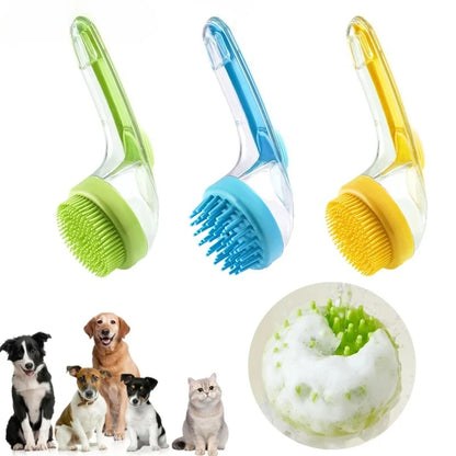 Long Handle Dog Cleaning Brush Soft Silicone Pet Bathing Brush Pet Grooming Comb for Cats Dogs Cat Massage Brush Pet Supplies