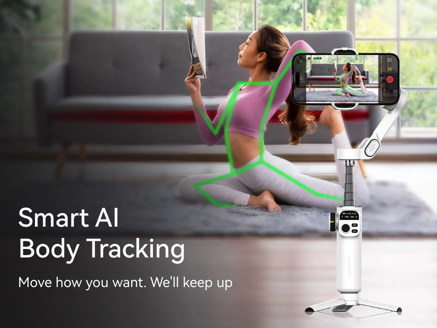 AOCHUAN Smart X2 Handheld Gimbal 3-Axis Stabilizer Built-in 20cm Extension Rod LED Display Phone Holder for iPhone Smartphone