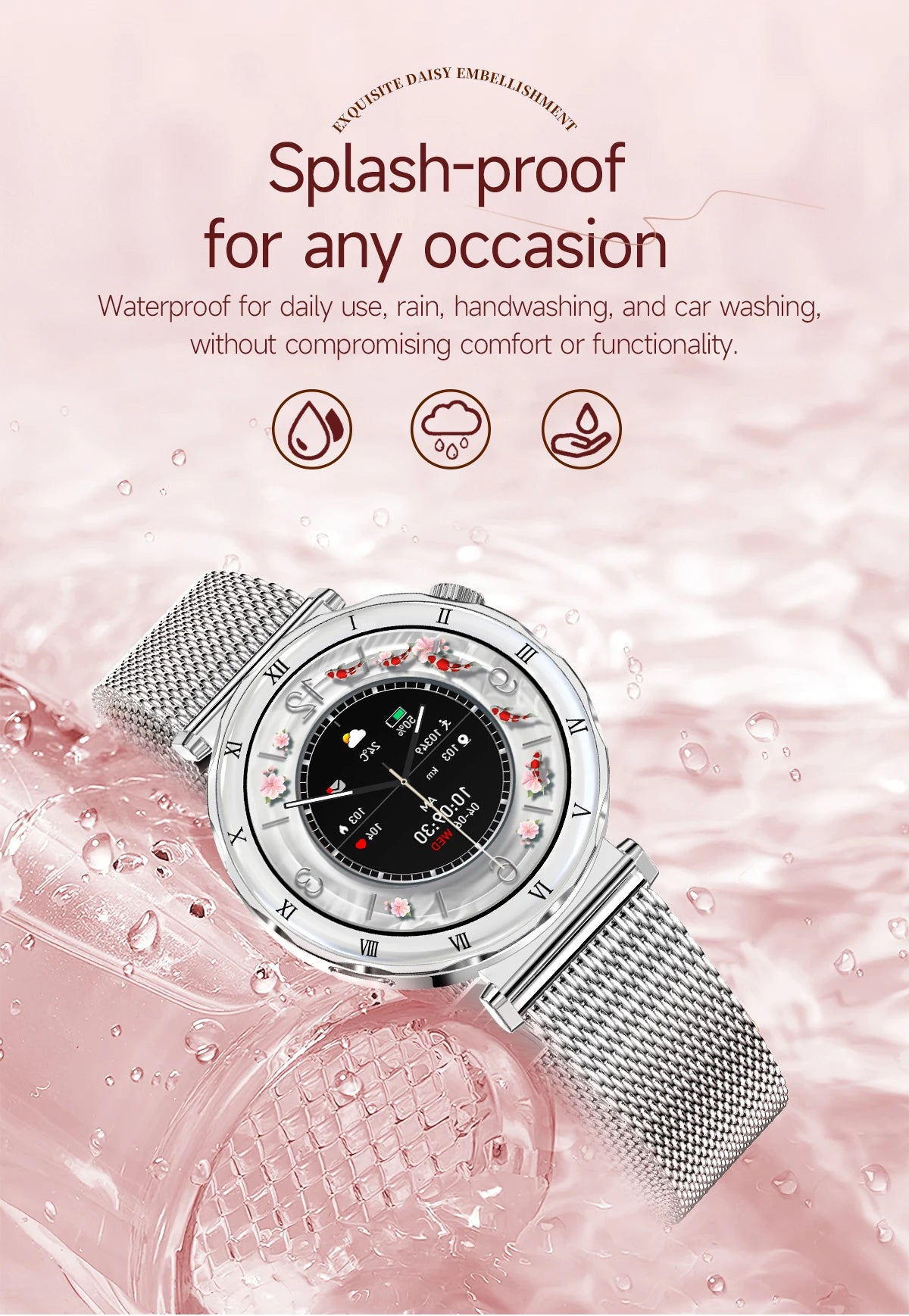 LIGE 1.19"Ultra-Slim AMOLED HD Display Fitness Tracker Smartwatch Bluetooth Call Heart Rate Monitor Waterproof Smart Watch Women