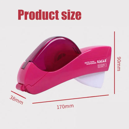 Dispensador automático de cinta de 1 unidad, diseño de una sola mano, viene con 1 rollo de cinta de 0,75 pulgadas para envolver cajas de regalo navideñas.