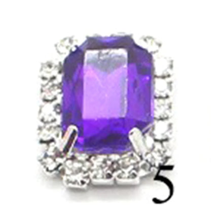 10Pcs, 15*20mm Metal Rectangle Rhinestone Sewing Accessories, DIY Clothing Hair Jewelry Decorative Accessories