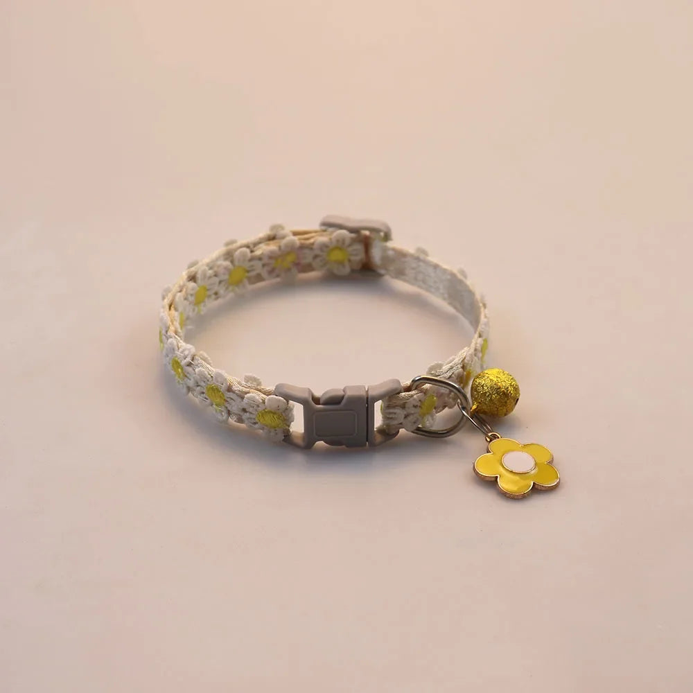1Piece Adjustable Cat Collar With Pendant Lace Pet Collar Suitable For Small Cats and Dogs Cat Collar Personalized Accessories