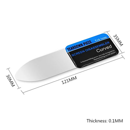 1-5Pcs Mobile Phone Curved LCD Screen Spudger Opening Pry Card Tools Ultra Thin Flexible Mobile Phone Disassemble Steel Metal