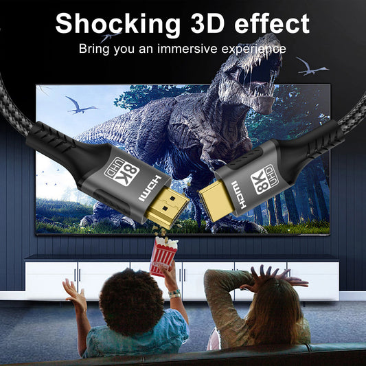 8K HDMI Cable, High Speed Hdmi Cables, Braided Nylon & Gold Connectors, HDMI2.1 4K @ 120Hz 8K@60Hz for Laptop PS5 Xbox HDTV