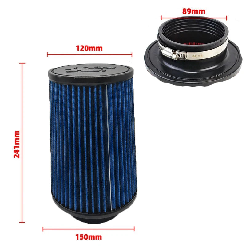 Car Mushroom Head Universal High Flow Intake Air Filter 102mm 89mm 76mm 3 3.5 4 Inch Cone Tapered Air filters for K&N 14084-2